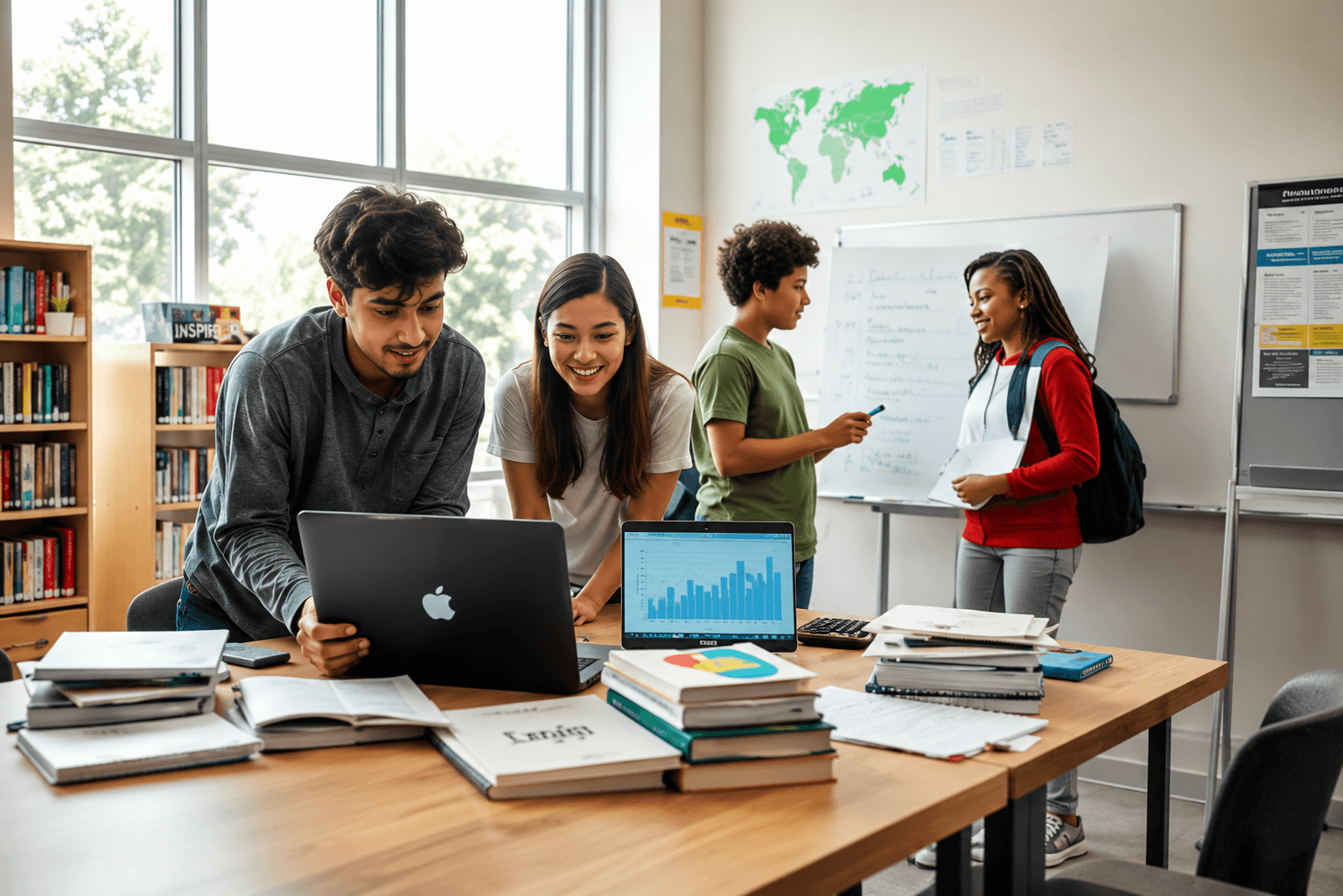Students studying together